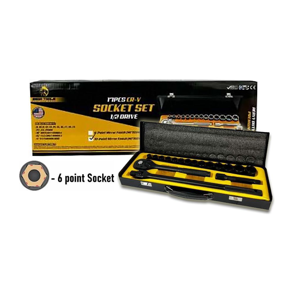 Megatools M17SSMB6 Socket Wrench Set 17pcs 1/2 Megatools M17SSMB6 Socket Wrench Set 17pcs 1/2